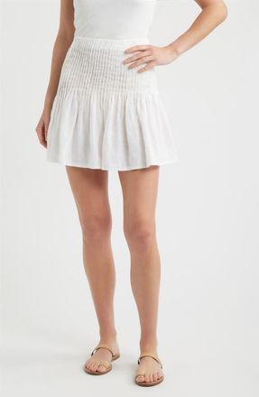 Bella Dahl Pintuck Linen Miniskirt in White at Nordstrom, Size X-Small