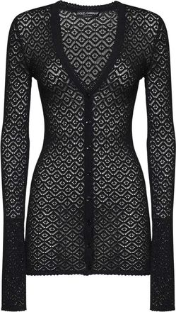 Dolce & Gabbana Kantvest - Dames - Vesten - Zwart - S - Polyester - Truien & Vesten