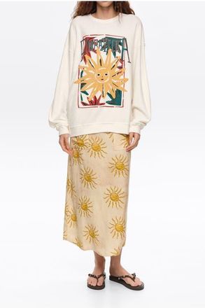 Bimba & Lola Linen A-Line Midi Skirt in Bimba By The South at Nordstrom, Size Xx-Small