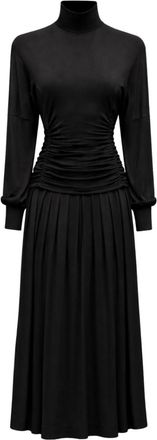 Ganni Black Turtle Neck Maxi Dress
