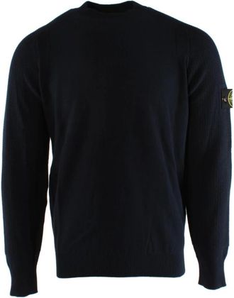 Stone Island Rondgebreide trui - Heren - Ronde hals truien - Blauw - S - Katoen - Truien & Vesten