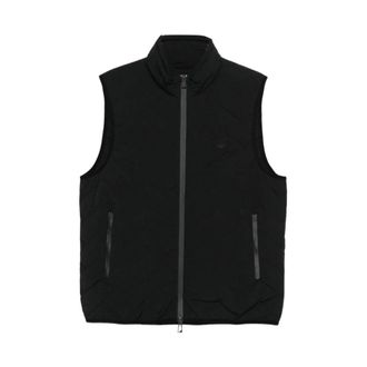 Emporio Armani Chevron Gewatteerd Mouwloos Donsjack - Heren - Bodywarmers - Zwart - S - Leer - Jassen