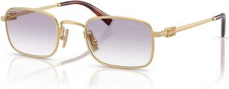 Miu Miu 0mu A53s Rectangular Gold Metal Sunglasses