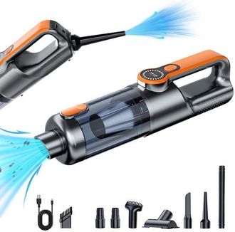 OEM Aspiradora Port&aacute;til Inal&aacute;mbrica Para Coche - Mini Aspiradora Recargable Port&aacute;til Para Coche - Negra - 8 Accesorios - 17000 Pa