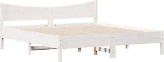 vidaXL Vidaxl - Bed Frame without Mattress White 180x200 cm Super King Solid Wood Pine