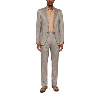 Tagliatore Single Breasted Suits, male, Brown, Size: 2XL Stretch Cotton Suit