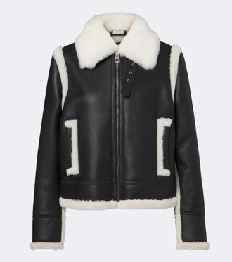 Loewe Shearling-trimmed leather jacket