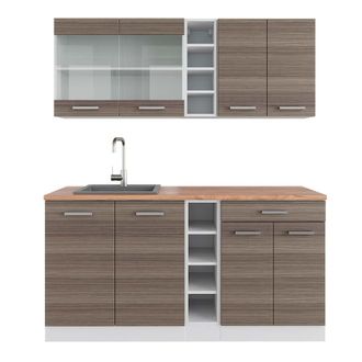 Vicco Cocina Vers&aacute;til R-line, Precioso Gris/blanco, 160 Cm, Et Roble