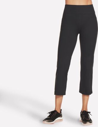 Skechers 3/4-Leggings SKECHERS GOWALK PANT LITE, Damen, Gr. XXL (50/52), N-Gr, schwarz, Obermaterial: 88% Nylon, 12% Elasthan, Hosen 3/4-Leggings, sportlicher 