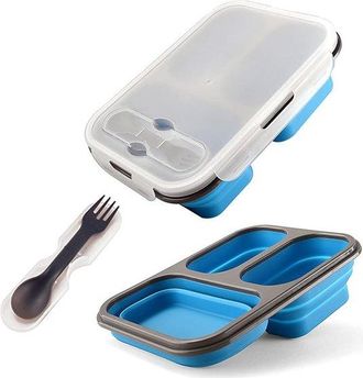 OEM Fiambrera Bento Plegable, Fiambrera Bento A Prueba De Fugas, Fiambrera De Silicona, Fiambrera Plegable, Para Adultos Y Ni&ntilde;os (azul)