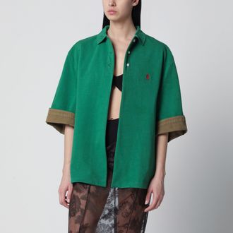 Prada Green/camouflage piqu&eacute; blouson