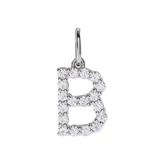 Diamond2Deal 14k Gold 1/4ct Lab-Grown Diamond Initial B Pendant