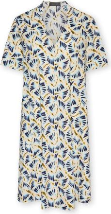 Elena Miro Jurk van Popeline met Print - Dames - Korte kleedjes - Veelkleurig - 7XL - Katoen - Kleedjes