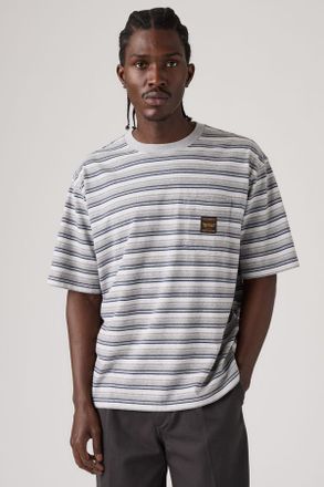 Levi's Workwear Pocket Tee - Men - 2XS - Multi Colour / Porter Stripe Medium Heather Grey