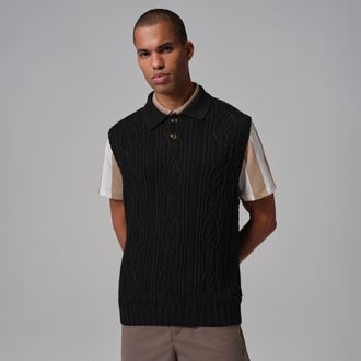 Nike Jordan Mens Jordan Sport Golf Sweater Vest in Black | HQ8686-010