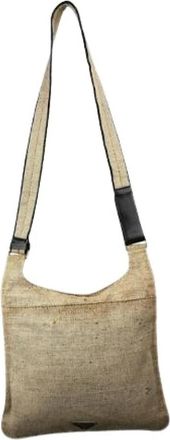 Prada Pre-owned Cross Body Bags, female, Beige, Size: ONE SIZE Pre-owned Fabric Cross Body Bag