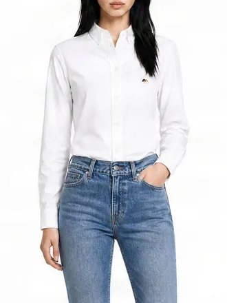 Fiorucci Camicia slim fit in popeline di cotone con monogram applicato