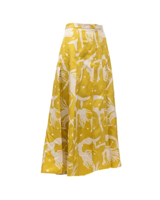 Valentino Garavani Unicorn & Star-Print Skirt - Yellow