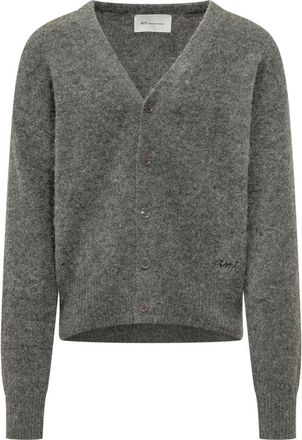 Ami Grey Knitted V Neck Cardigan