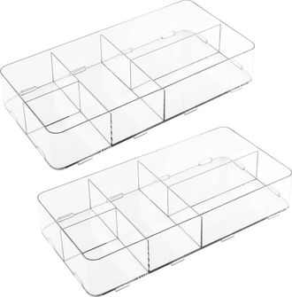 iDesign Clarity Interlocking 5-Section Drawer Organizer - Clear - Set of 2 at Nordstrom