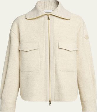 Moncler Wool Knit Shirt Jacket