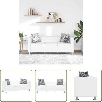 vidaXL vidaXL Divano in pelle artificiale - Divano a 3 Posti in Similpelle Bianca