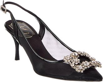Roger Vivier Mesh & Patent Slingback Pump