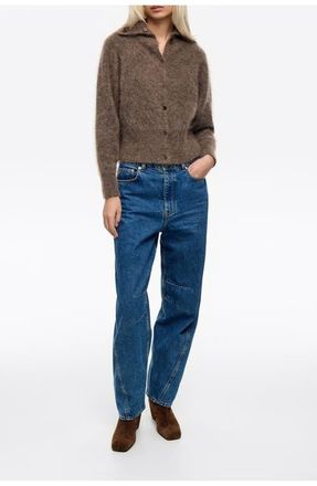 Bimba & Lola Mid-Rise Barrel Jeans in Medium Blue at Nordstrom, Size 40 Eu