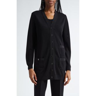Lafayette 148 New York Three-Pocket Long Cardigan in Black at Nordstrom, Size X-Small