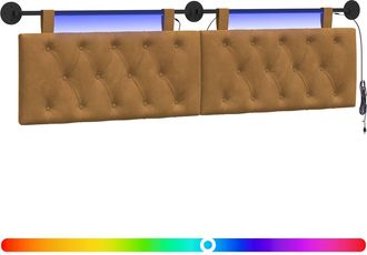 vidaXL Cabecero Colgante Marr&oacute;n Terciopelo Vidaxl