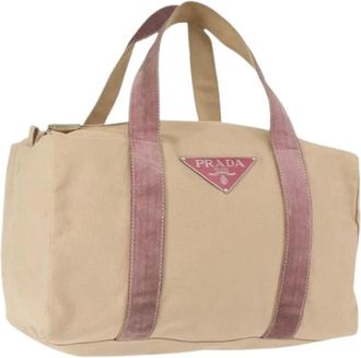 Prada Pre-owned Handbags, female, Beige, Size: ONE SIZE Pre-owned Vintage Tote Bag