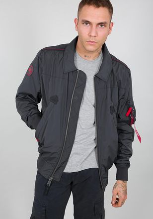 Alpha Industries Bomberjacke ALPHA INDUSTRIES Nighthawk, Herren, Gr. S, grau (iron grau), Obermaterial: 100% Polyester, Futter: 100% Polyester, Jacken Bomberjacke