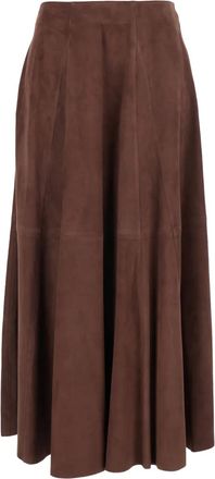 Arma Gonna midi con inserti - Marrone