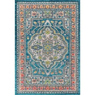 Jonathan Y Designs Bohemian FLAIR Boho Vintage Area Rug in Blue/yellow at Nordstrom, Size 4Ft 0In X 6Ft 0In