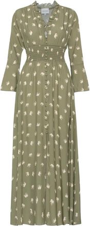 Americandreams Sally Long Dress - Dames - Maxi kleedjes - Groen - M - Leer - Kleedjes