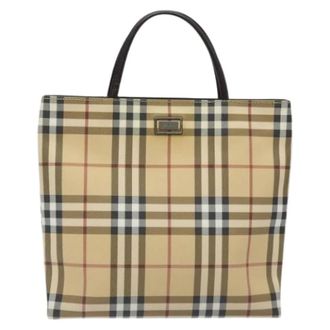 Burberry Pre-owned Tote Bags, female, Beige, Size: ONE SIZE Pre-owned Canvas Tote