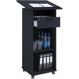 ebuy24 Console per altoparlanti mobile in legno vcm Dimensioni ca. a. 108 a 120 cm x l. 60 cm x p. 50 cm Scrivania in piedi con rulli Rollable con cassetto