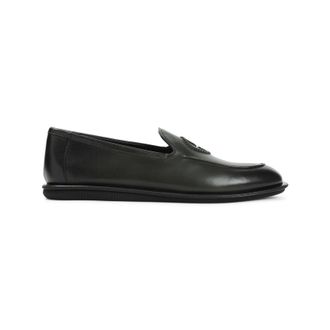 Giorgio Armani Bottle Green Lamb Leather Slippers-Uomo