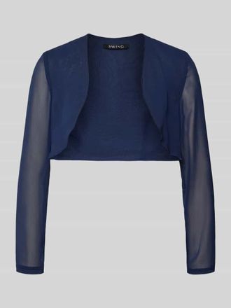Swing Semitransparenter Bolero aus Chiffon in Dunkelblau, Gr&ouml;&szlig;e 42