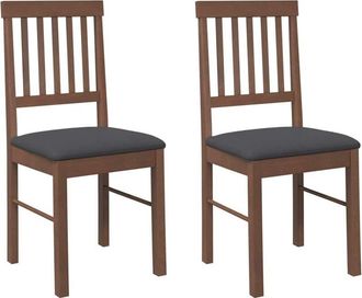 vidaXL Vidaxl - Sillas de comedor con cojines 2 uds madera maciza marrón caucho