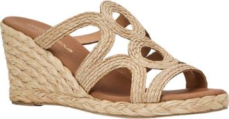 Andr&eacute; Assous Neena Espadrille Wedge Sandal in Natural Raffia at Nordstrom, Size 11