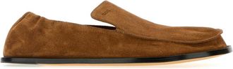 Loewe Mens Camel Suede Flex Loafers - Brown - Size EU 46