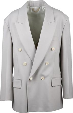 Victoria Beckham Giacca doppiopetto - Dames - Blazers - Grijs - 2XS - Wol - Jassen
