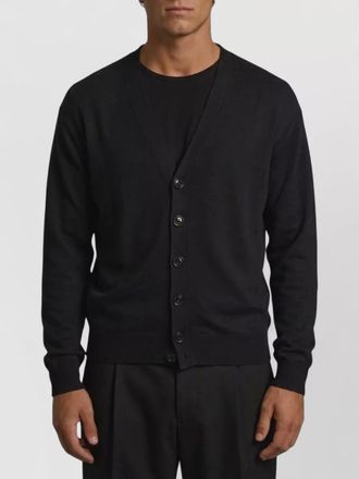 Christophe Lemaire ribbed asymmetric v-neck cardigan