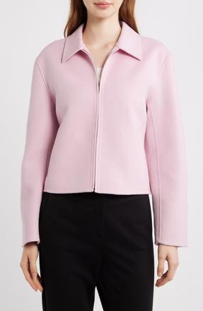 Theory Casual Clean Wool & Cashmere Jacket in Pink Mauve at Nordstrom, Size X-Large
