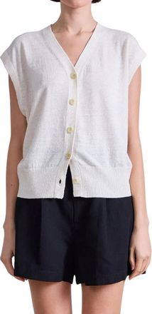 Apiece Apart Fine Weight Cropped Vest In Cream