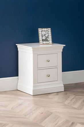 Julian Bowen Clermont 2 Drawer Bedside Table in White