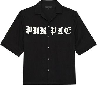Purple Gothic Wordmark cotton shirt - men - Cotton - L - Black