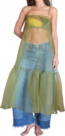 Esth&eacute; Cut-Out Organza Dress In Green