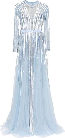 Saiid Kobeisy sequinned gown - Blue